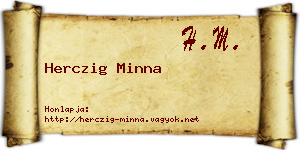 Herczig Minna névjegykártya